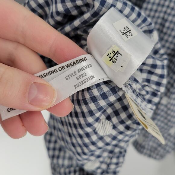 Madewell Gingham Check Embroidered Button Back Shirt 1X - Picture 12 of 13